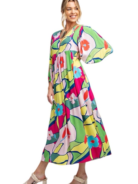easel Dresses & Skirts - 733:  EASEL NWT DRESS MAGENTA LIME (H19)